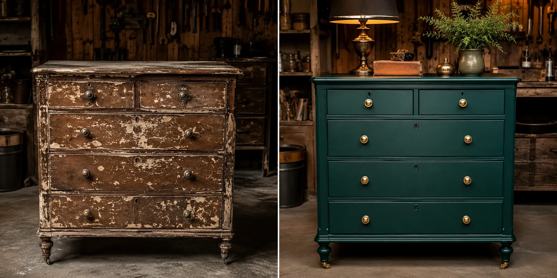 Before and after upcycle transformation